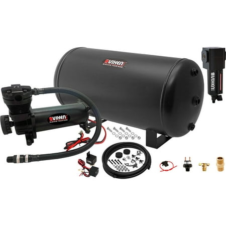 200 Psi Water - Vixen Air 6 Gallon (22 Liter) Steel Tank with 200 PSI Black Compressor and Water Trap Onboard System/Kit for Suspension/Train Horn 12V VXO4863BF