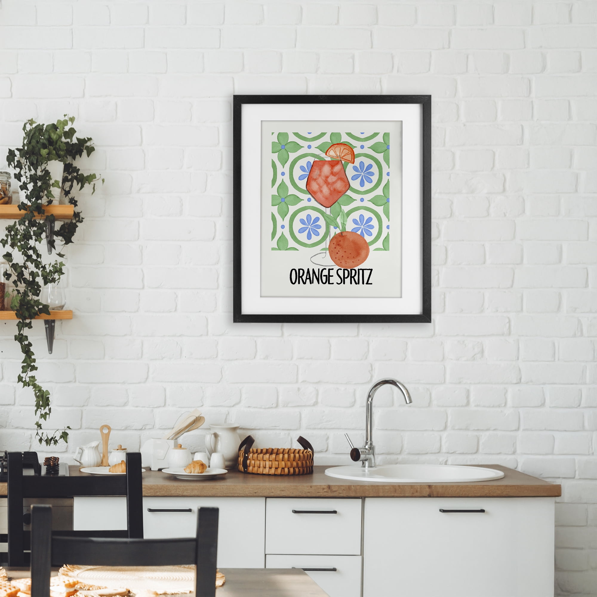 Stupell Industries Orange Spritz On My Mind Black Framed Print Under Glass, design by Nina Jacobs