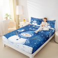 thumbnail image 4 of Manfei Merry Xmas Twin Sheet Sets,Cute Bow Snowman Twin Fitted Sheet,Hellow Winter Flat Sheet For Teens,Super Cozy Room Decor,3-Piece, 4 of 7