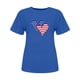 thumbnail image 4 of Fiudx Ofertas y Liquidaciones Camiseta Básica de Verano de Manga Corta Informal para Mujer, Blusa con Estampado Del Día de La Independencia, Cuello Redondo, 4 of 4