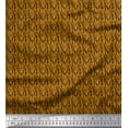 thumbnail image 1 of Soimoi Yellow Polyester Crepe Fabric Wild Animal Skin Small Printed Fabric 1 Yard 52 Inch Wide, 1 of 1