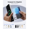 thumbnail image 3 of 10,000mAh Magnetic Wireless Power Bank Compatible with Mag-Safe, 15W Fast Charging Portable Charger with USB-C 22.5W PD Input/Output - for iPhone 17/16/15/14/13/12 Series, AirPods (White), 3 of 8
