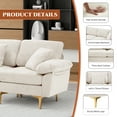 thumbnail image 6 of Rophefx 114" Modular Sectional Sofa,Velvet U Shaped Sectional Sofa Couch with Chaise Lounge,Ottoman &Gold Legs 4 Deep Seater Sofa for Living Room Bedroom Apartment,Beige, 6 of 10