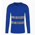 thumbnail image 3 of Dpytoraw Men High Vis Reflective T Shirt Long Sleeve Mesh Shirts Work Shirt Men’s T-Shirts Blue L, 3 of 3