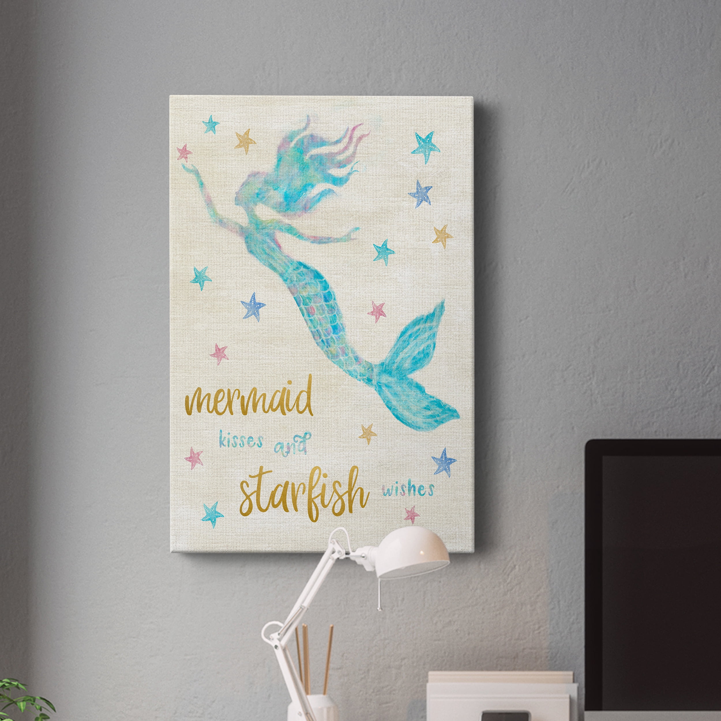 Mermaid Kisses Premium Gallery Wrapped Canvas - Ready to Hang - 8 x 12
