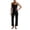 Black, variant on Women's Yoga Two-Piece Set Sleeveless Square Neck Top Straight-Leg Pants Outfit Lounge Workout Athleisure