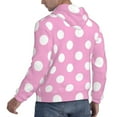 thumbnail image 6 of Salouo Pink And White Polka Dot Pattern Men's Fall Hoodie Sweatshirt,Sport Hoodie with Pockets for Men Pullover Casual Hooded Sweatshirt-X-Large, 6 of 7