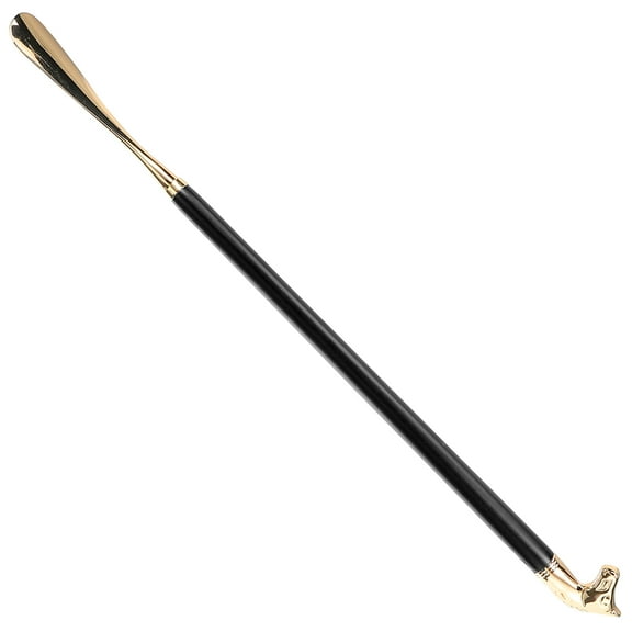 STOBOK Durable Wood and Copper Long Shoe Horn for Comfortable Shoe Lifting