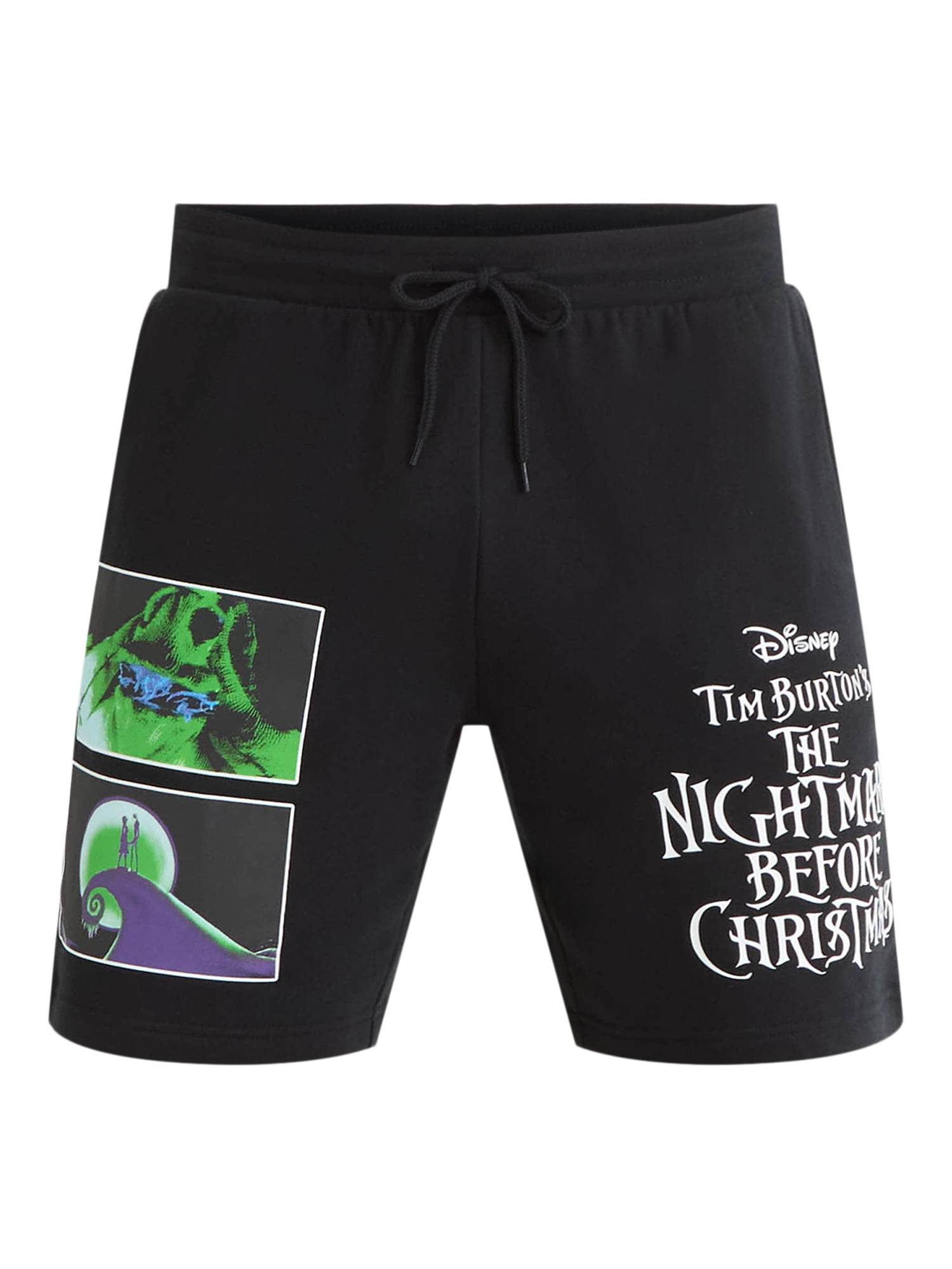 Nightmare Before Christmas Men's and Big Men's Graphic Fleece Shorts, 9" Inseam, Sizes XS-3XL