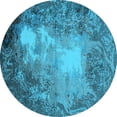 thumbnail image 1 of Ahgly Company Indoor Round Oriental Light Blue Industrial Area Rugs, 8' Round, 1 of 4