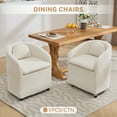 thumbnail image 2 of Set of 1 Barrel Dining Chair with Swivel Casters, Modern Accent Upholstered Dining Room Chair, Contemporary Armchair Side Chair for Living Room/Kitchen, Beige, 2 of 9