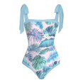 thumbnail image 3 of MKLEKYY Trajes De Baño Mujer 2 Piezas Women 1 Piece Swimwear+1 Piece Cover Up Two Piece Vintage Print Swimsuit Monokini Bikini 2 Piece Swimsuits Two Piece Tankini Set 1605, 3 of 4