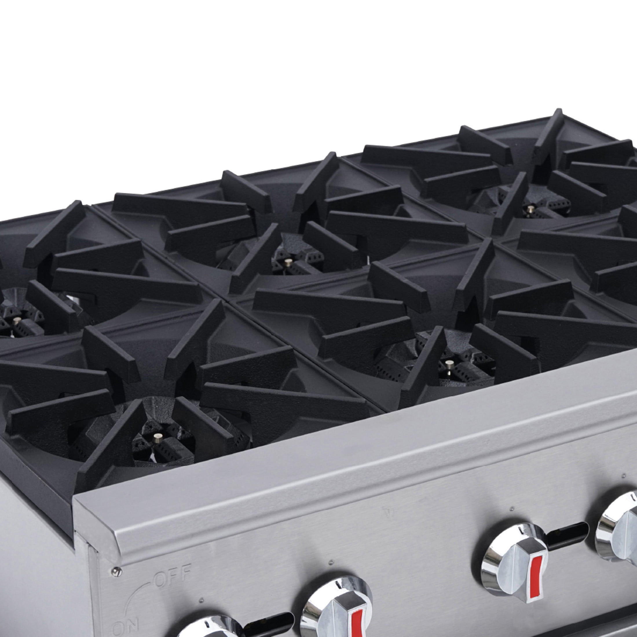 36 in. Commercial 6-Burner Countertop Gas Hotplate in Stainless Steel