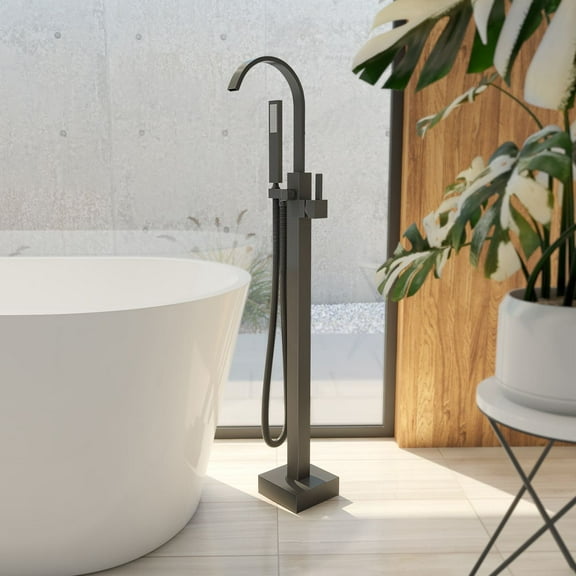Contemporary Freestanding Gooseneck Tub Faucet