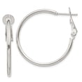 thumbnail image 1 of 925 Sterling Silver 2x30mm Omega Back Round Hoop Earrings, 1 of 6