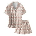 thumbnail image 4 of Girls Satin Pajamas Valentines Day Pajama Short Sleeve Heart Button Down Nightwear 8-9 Years Pajamas Boy, 4 of 4