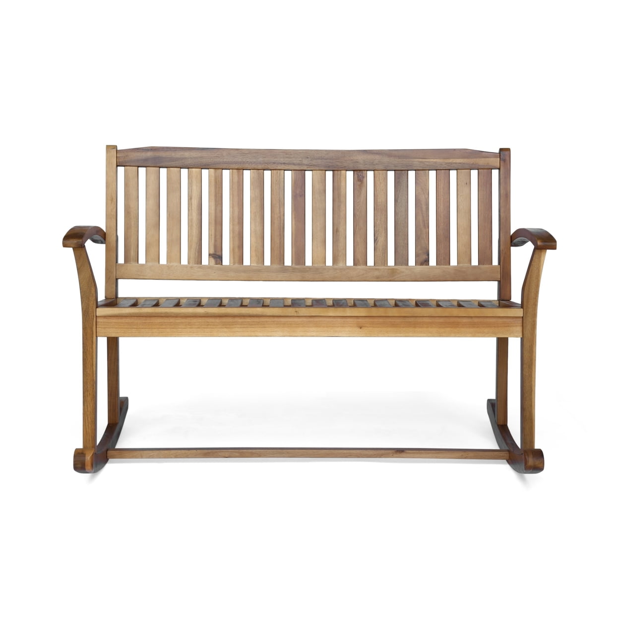 Baxter Acacia Wood Rocking Loveseat, Natural Finish