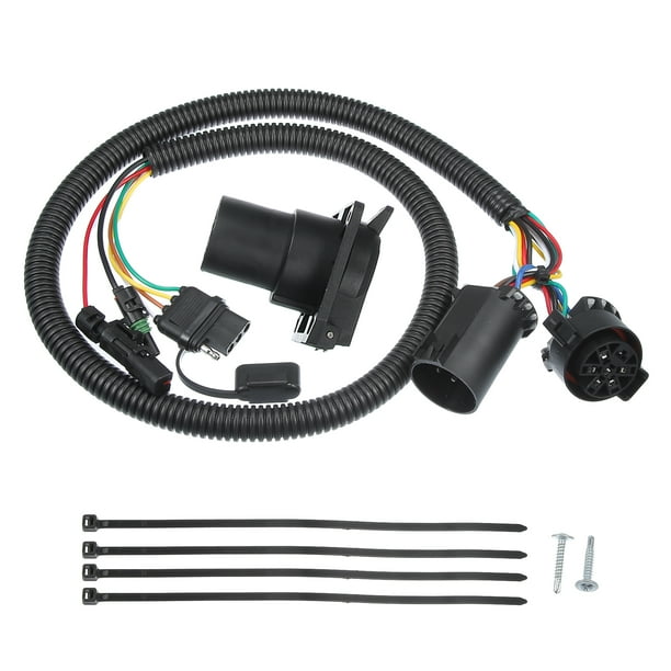 Arnés de conexión rápida interior/cuchilla Uscar Arnés de remolque plano de 7 pines a 4 vías para Ford F150 F250/con conector macho de 7 pines/duradero/plástico/1 juego/negro