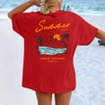 thumbnail image 5 of Oversized Tshirts for Women California Beach Graphic Short Sleeve Tees Summer Baggy Loose Fit Basic Vacation Tops, 5 of 7