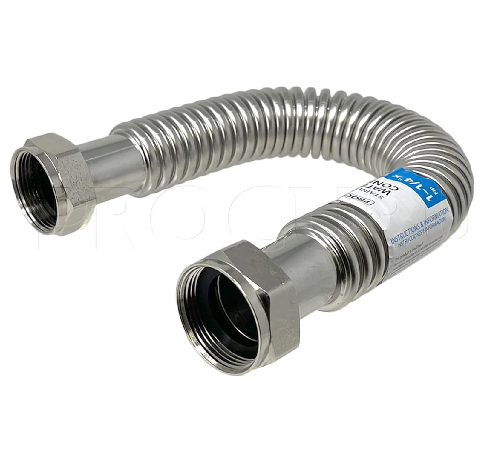 1-Pack 1-1/4" FIP x 18" Stainless Steel Water Heater Flex Connector, Certified Safe (6WFF18-1P)