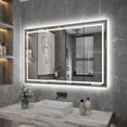 thumbnail image 2 of QuivaraView  Aluminum slope Framed LED light Bathroom Vanity Mirror 48"*32" - Champaingn Gold, 2 of 5