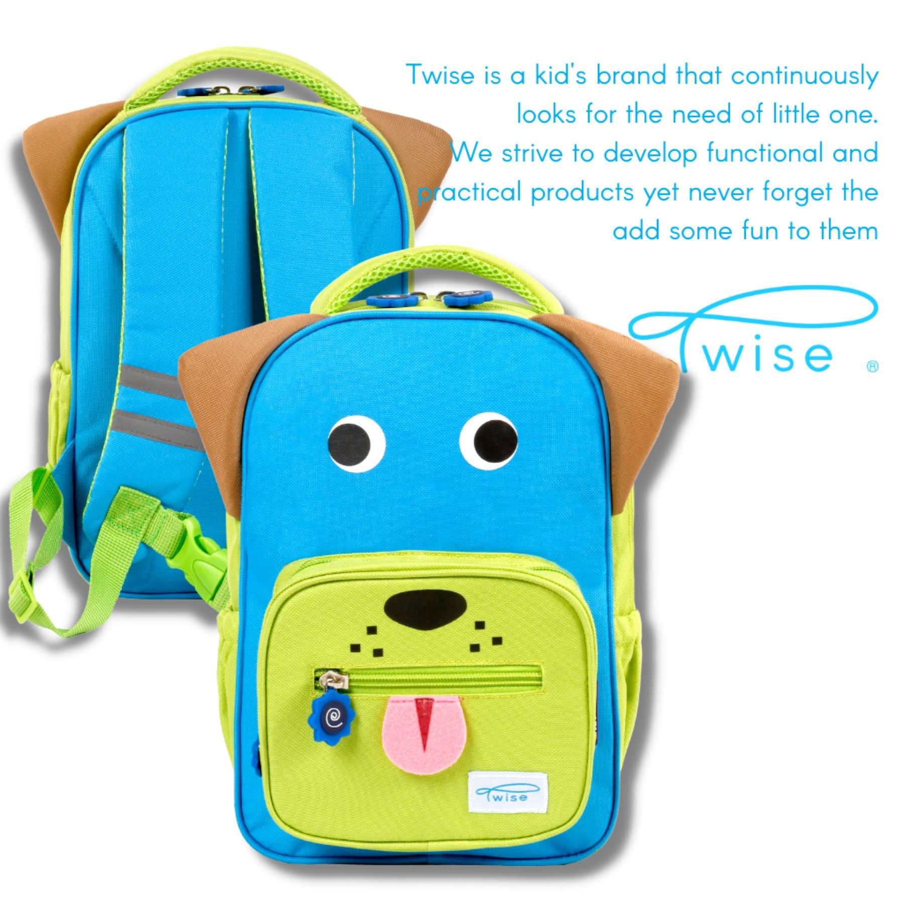 Twise Side-kick 12" Kids, Toddlers Backpack for Preschool, Pup