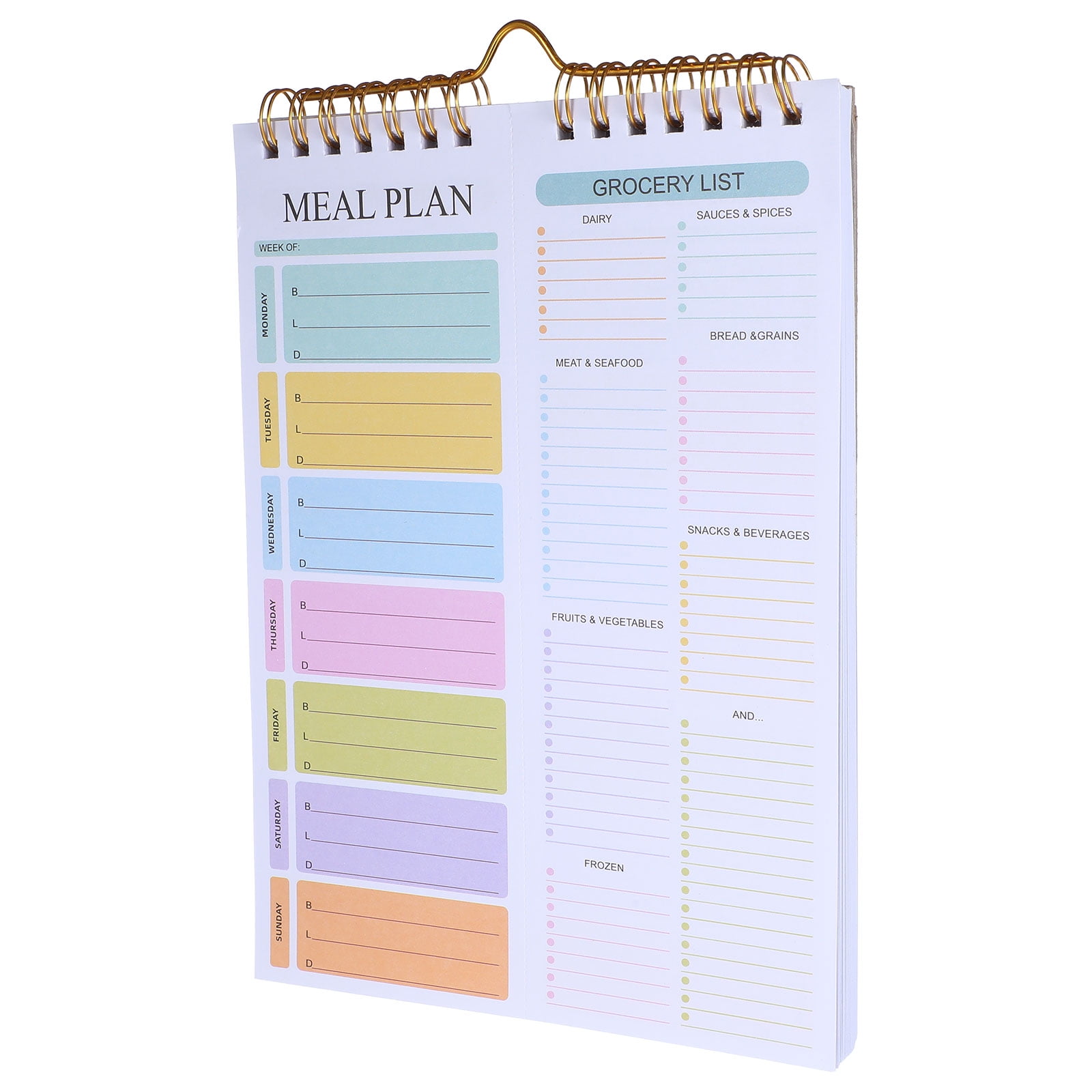 TABLZONE Weekly Planner Undated Organizer Book with Grocery List Meal Planner and Tear Off Sheets
