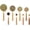 Gold, variant on Measuring Cups and Spoons Set of 8, Stainless Steel Measuring Cup with Wooden Handle, Kitchen/Food/Liquid/Baking (Copper)