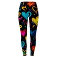 thumbnail image 5 of Yuncity Womens Valentines Leggings Cute Holidays Love Heart Print Funny Graphic High Waist Tights Yoga Pants For Workout Running Athletic Women's Leggings S-Xxl Black, 5 of 5