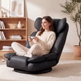 thumbnail image 2 of ELLEGNT 360° Swivel Floor Gaming Chair – Folding, Adjustable Lounger Couch for Lazy Relaxation, Black, 2 of 10
