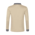 thumbnail image 6 of WTXUE Polos Long Sleeve, Lapel Golf Shirts for Men Spring Autumn Casual Button T Shirt Top Solid | Workwear for Men Khaki L, 6 of 6