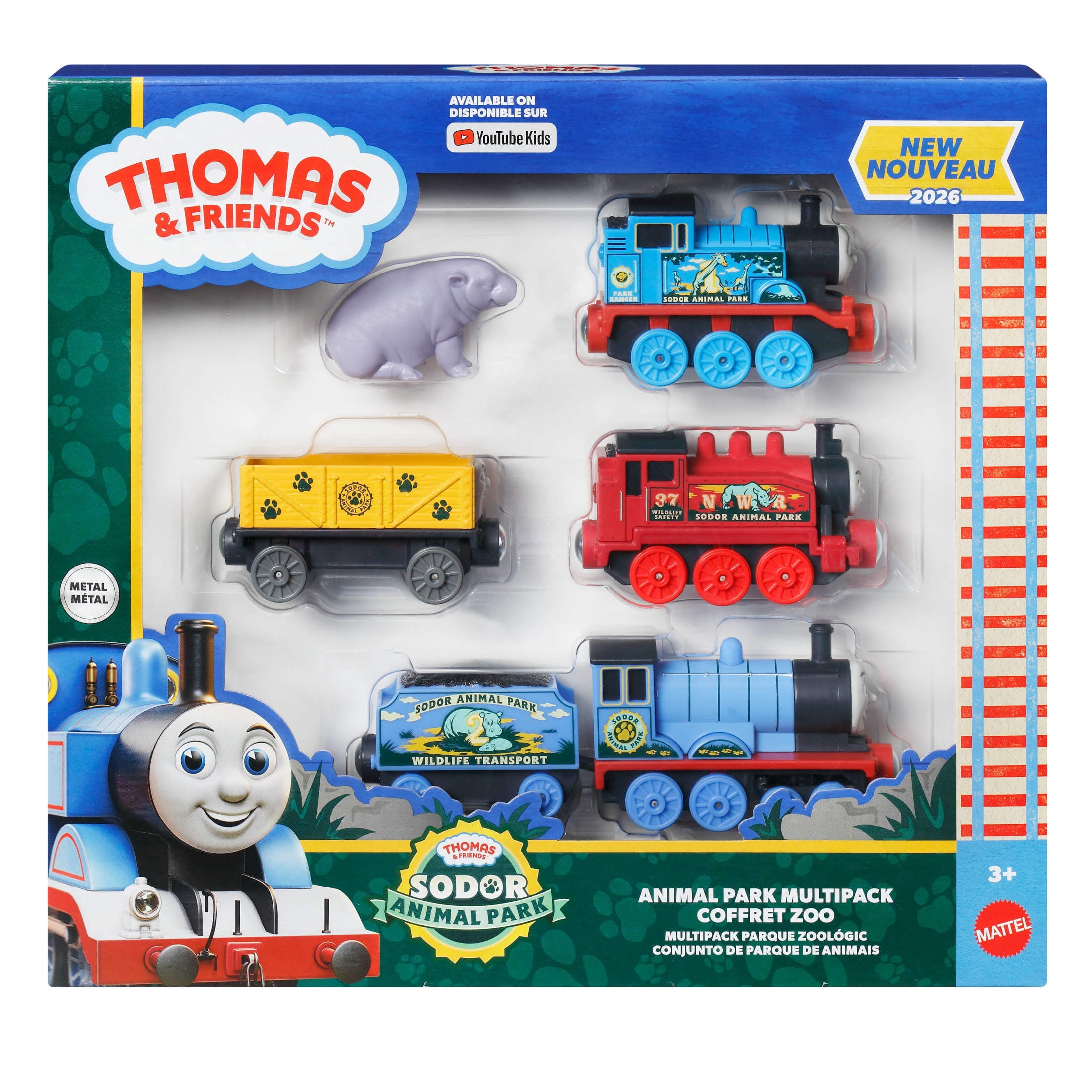 Thomas & Friends by Fisher Price Sodor Animal Park Die-Cast Multipack with Toy Trains & Hippo Toy