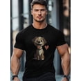 thumbnail image 4 of Men's T-Shirt,Short Sleeve Tee Shirt Casual Tops Cartoon Dog Love Heart Crew Neck T Shirts for Men, 4 of 8