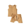 thumbnail image 2 of xiaxaixu Baby Tank + Shorts, Elastic Waist with Pockets, Button Decoration, 2 of 9