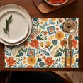 thumbnail image 5 of Pioneer Flower Floral Print Pattern Summer Placemats Table Placemats Set Of 4-Linen Kitchen Washable Placemats Table Mats 12x18 Inch Non-Slip Heat Resistant, 5 of 5