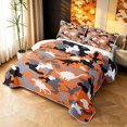 thumbnail image 3 of Manfei Farmhouse Mosaic Quilt Full, Vintage Camo Dinosaur Full Bedspread Sets, Orange Gray, 3 Pieces, 1 Coverlet and 2 Pillowcases, 3 of 7