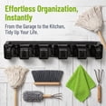 thumbnail image 5 of Aemutady 2-Pack Wall Mounted Broom Holder with 5 Slots & 6 Hooks, Garage & Garden Tool Organizer, Black (15.75"x2.36"x3.15"), 5 of 6