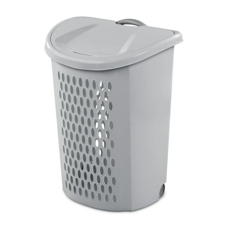 Sterilite Ultra™ Wheeled Hamper, Plastic Laundry Hamper with Wheels for Easy Transport, Gray
