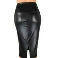 thumbnail image 2 of Ana Women Plus Size Wet Look Faux Leather Pencil Stretch High Waist Office Skirt, 2 of 9