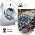 thumbnail image 7 of Round Area Rug 3 Ft, Blue Brown Plaid Washable Non-Slip Circle Carpet for Living Room/Bedroom, Vintage Abstract Stripes Lattice Low-Profile Small Floor Mats Collection Rugs for Indoor, 7 of 7