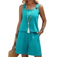 thumbnail image 2 of Asgosdo 2 Piece Outfits for Women Sleeveless Tank Tops and Shorts with Pockets Casual Comfy Lounge Sets, 2 of 5