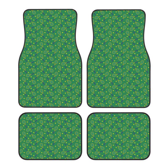Fotbe Tennis Rockets And Balls Juego de 4 Tapetes para Auto con Estampado – Alfombrillas de Goma Reforzada, Diseño Antideslizante, Protección para Todo el Año – Vehículos, Autos, Camionetas y SUVs
