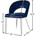 thumbnail image 5 of Meridian Furniture Roberto 19"H Velvet Dining Chair in Navy, 5 of 5