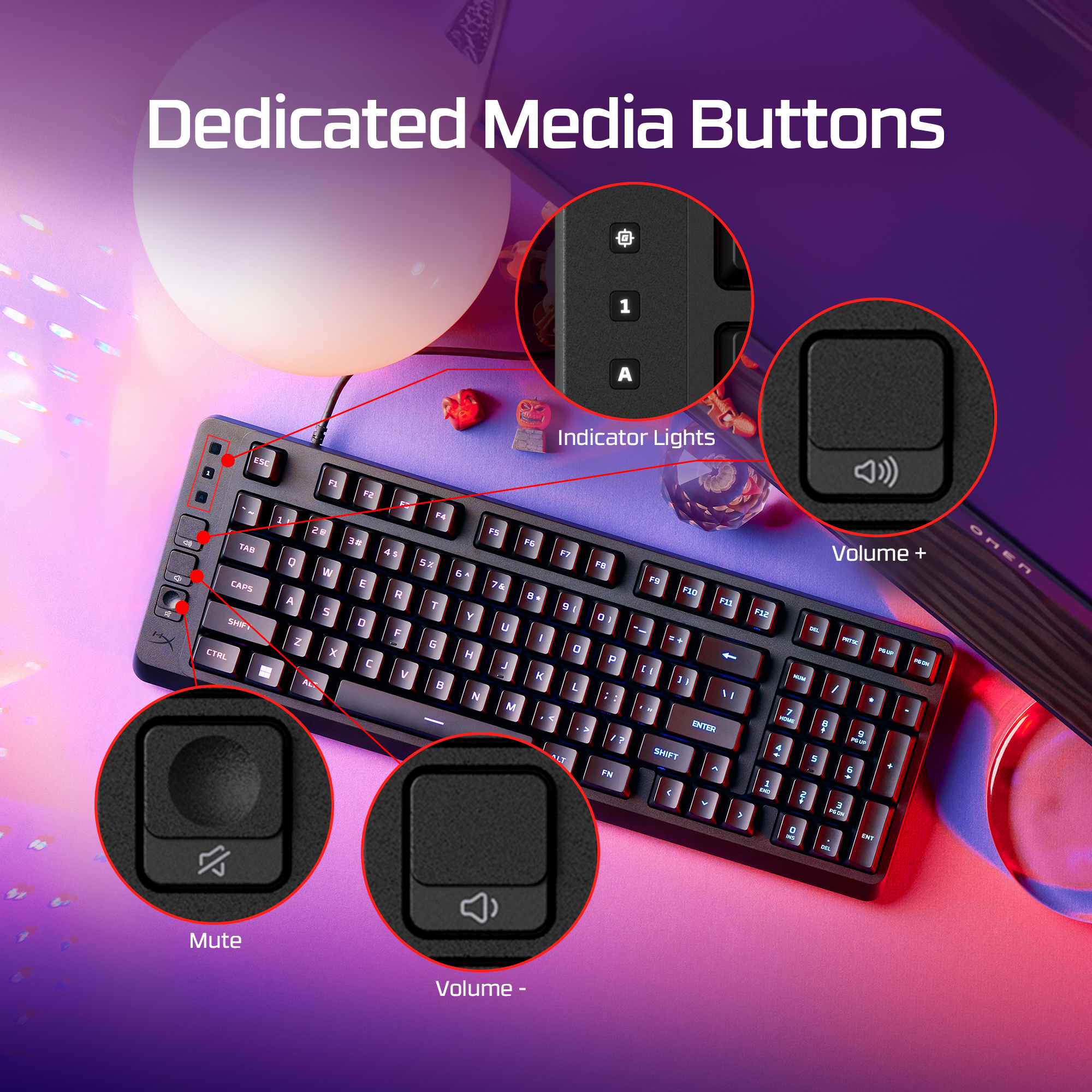 HyperX Eve 1800 Gaming Keyboard RGB Black photo 5