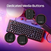 HyperX Eve 1800 Gaming Keyboard, 1800 Form Factor, 10 Zone RGB, Media Buttons, Membrane Switches