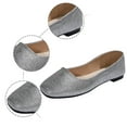 thumbnail image 6 of Mostsola Silver Flats Shoes for Women Square Toe Ballet Shoes Fashion Dressy Slip on Wedding Shoes, 6 of 9