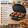 thumbnail image 3 of Parrilla Eléctrica Hamilton Beach Indoor Grill con Superficie Antiadherente y Capacidad para 6 Hamburguesas 1200W, 3 of 8