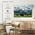 thumbnail image 4 of Elephant Stock Grazing Teton Bison Wall Art - Horizontal Canvas Wall Art - Living Room Wall Decor - Animal Canvas - Green And Brown Decor - 12" x 8", 4 of 4