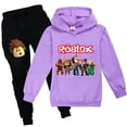 thumbnail image 4 of ROBLOX-Conjunto de ropa para niños pequeños, Sudadera con capucha y pantalones de dibujos animados, de 2 piezas chándal, disfraz de Cosplay, 4 of 4