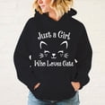 thumbnail image 5 of Sudadera con capucha divertida con estampado de Just A Girl Who Loves Cats, sudadera de moda Harajuku, sudadera informal para hombre y mujer, 5 of 5